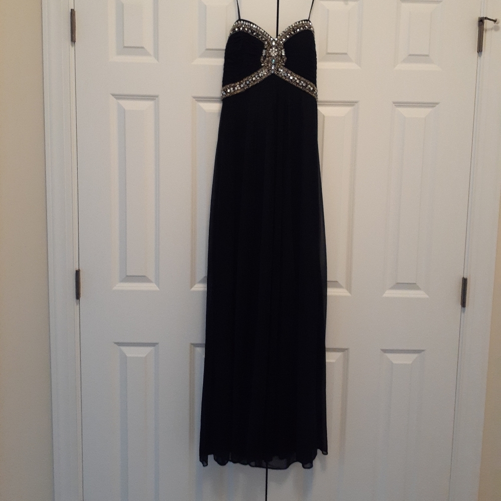 Long strapless cocktail dress